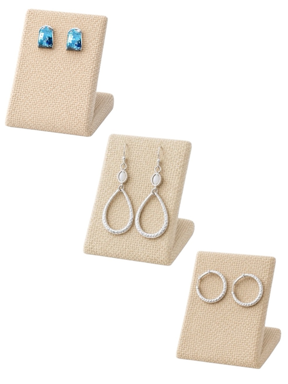 3 Pair Chico’s Hammered Silver Earrings